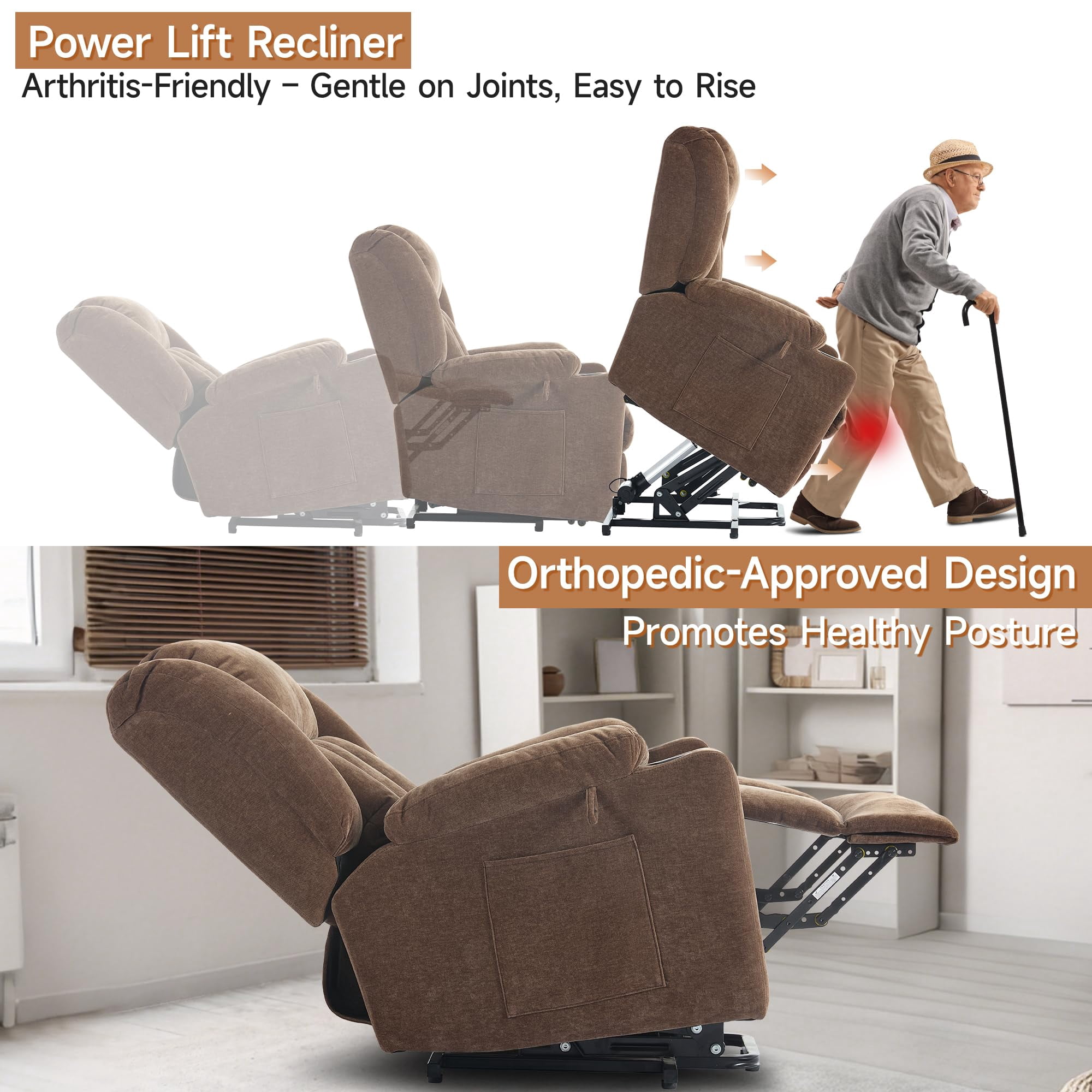 Alwalue Manual Recliner Chair with Micro Leather Overstuffed Single Sofa with Footrest & Headrest Suitable for Small Spaces - Dark Gray
