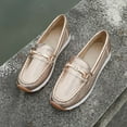 thumbnail image 4 of Glitter Platform Loafers for Women Comfortable Slip On Driving Shoes Rhinestone Orthopedic Business Non Slip Work Shoes Gold Size 6.5, 4 of 5