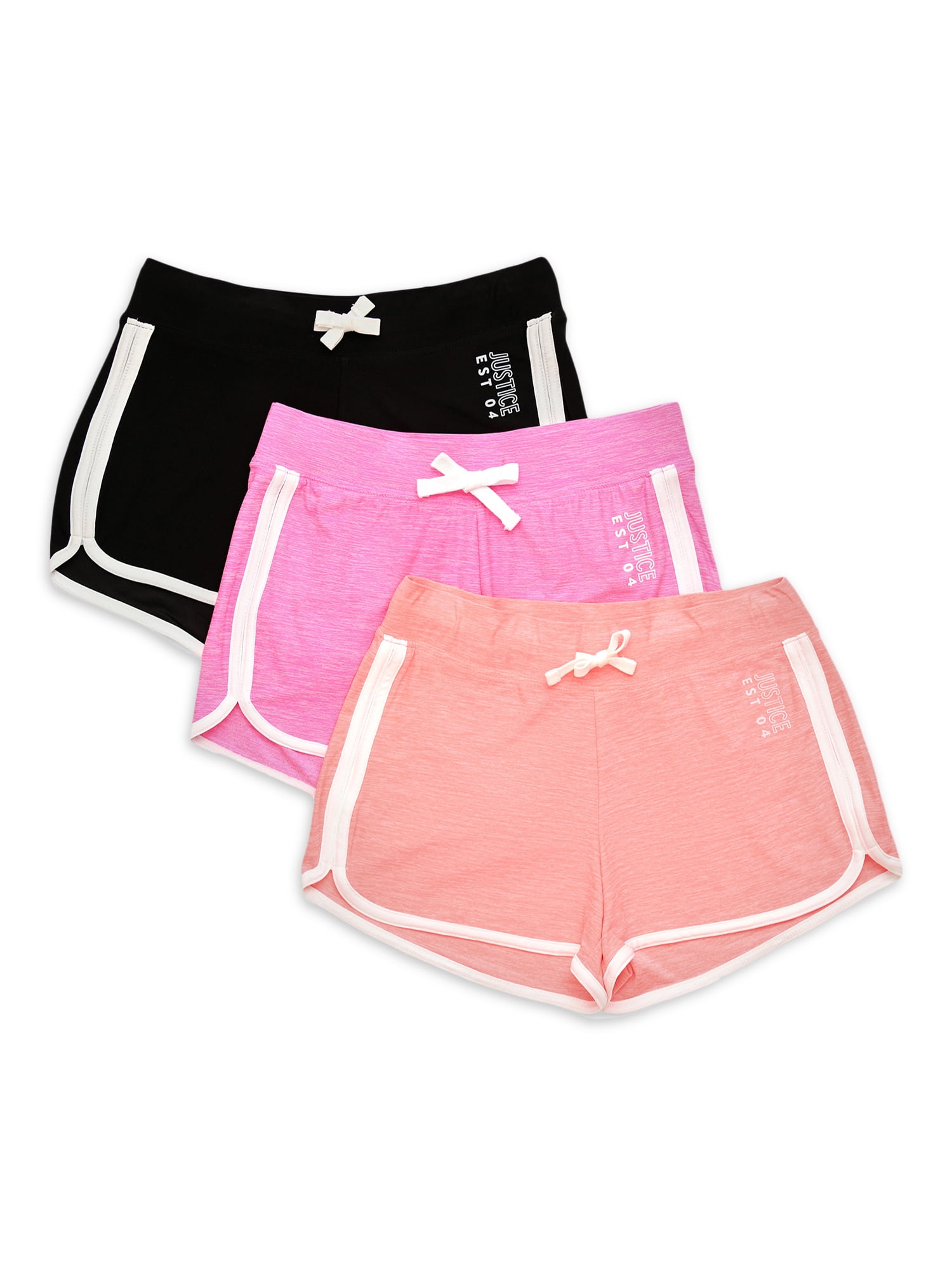Justice Girls Synthetic Dolphin Short,3-Piece Pack, Sizes XS(5/6)-XL Plus(16/18 Plus)
