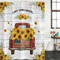 thumbnail image 3 of Shower Curtain Bathroom Set Farmhouse Red Truck Sunflower Waterproof Fabric Shower Curtains with Grommets&Hooks, Retro Rustic Floral Wood Grain Privacy Bath Curtain for Bathtub 72x84in, 3 of 9