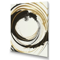 Designart Black And Gold Curves II Canvas Wall Art