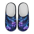 thumbnail image 2 of POLERO Blue Butterfly Floral Print Indoor Slippers for Women Lightweight House Bedroom Closed Toe Warm Slipper Shoes Trendy Gift Slippers, Size 10.5-11.5, 2 of 7