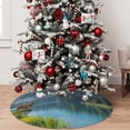 thumbnail image 4 of Cauagu 48" Christmas Tree Skirt Majestic Deer Mountain Lake Pattern Christmas Tree Decorations Tree Mat for Xmas Decorations Occasion Holiday Home Decor -48", 4 of 7