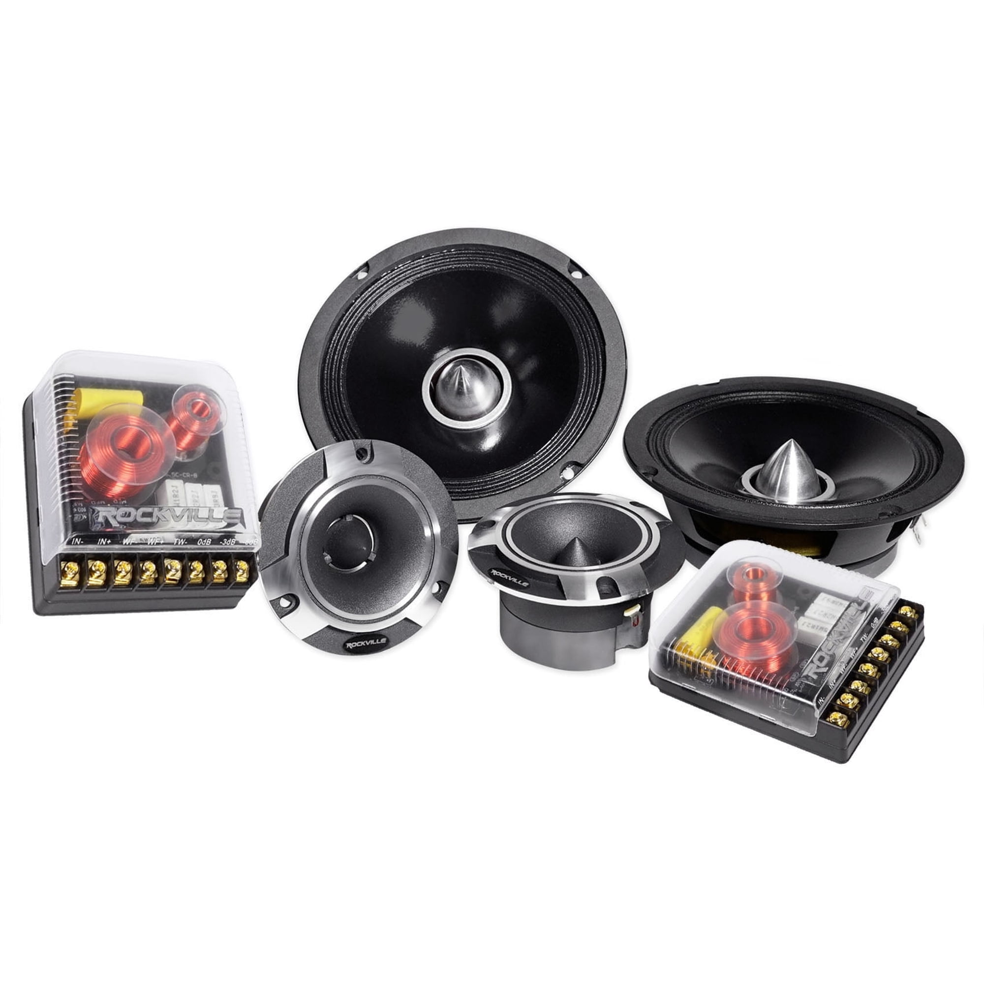 Rockville X6.5C Competition 6.5-Inch 1000W Component Speakers with Titanium Tweeters, 250 W per pair/125 W each, 2-piece