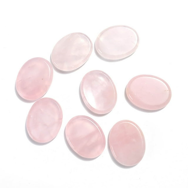 Pierre de Pouce Quartz Rose Non Compressée 35x45x10mm Pierre de Relaxation Pierre de Massage
