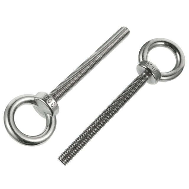 BEADCEST 2Set Shoulder Threaded Eyebolts Sturdy Rope and Cable Fixing for Industry