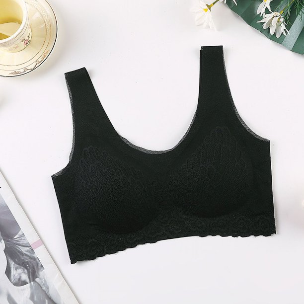 Hermoso sujetador deportivo ajustable sin aros con push-up y pecho pequeño para dormir para mujer