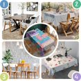 thumbnail image 4 of Multicolor Ethnic Flower Patchwork Pattern Rectangle Tablecloth 60"x84",Waterproof Polyester Rectangle Table Cloth, Wipeable Spillproof Polyester Tablecloth for Dining, Camping, Indoor and Outdoor, 4 of 5