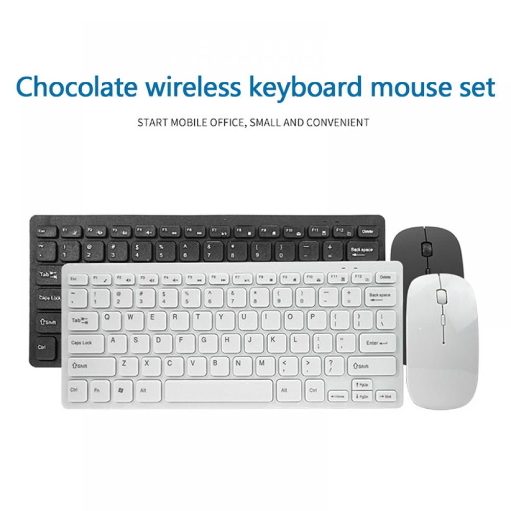 2.4 GHz Wireless Ultra Slim Wireless Keyboard and Mouse Combo for Windows Full Sized Keyboard Compact Mouse Color : White