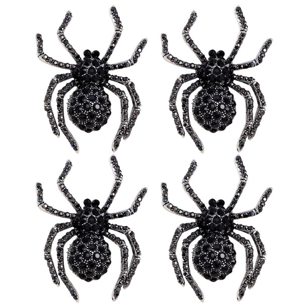 4 Uds. Broche de araña de Halloween, broches de animales, pasador de pecho de animales, accesorio de ropa