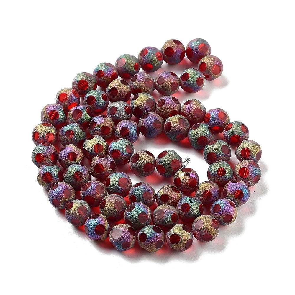 Electroplate Glass Beads Strands Round FireBrick 10mm Hole: 1.2mm about 60pcs/strand 24.02''(61cm)