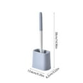 thumbnail image 3 of SLYNSHome Toilet Bowl Brush with Holder - 15 inch - No Blind Spots - Long Handle Stiff Bristles Toilet Brushes for Bathroom Cleaning (Gray), 3 of 7