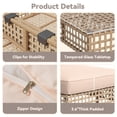 thumbnail image 5 of YODOLLA 7-Piece Patio Furniture Set with Tea Table, Rattan Wicker Outdoor Sectional Furniture Sofa Conversation Set, Brown Rattan& Beige Cushions, 5 of 8