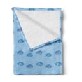 thumbnail image 2 of Marine Soft Flannel Fleece Throw Blanket, Ocean Theme Nautical Elements Inside Fishes Seashells and Starfishes, Cozy Plush for Indoor and Outdoor Use, 70" x 90", Pale Blue and Sea Blue, by Ambesonne, 2 of 5