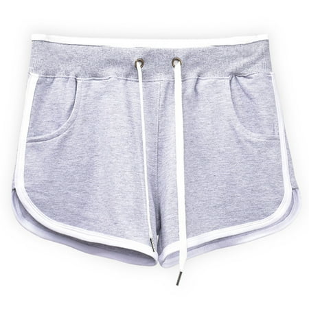 Tmtolofot Womens Cotton Shorts Pants 2024 Quick Dry Stretch Short Front Tie Casual Shorts Summer Fashion Tummy Control Shorts For Gym Sporty Yoga 1_Gray 3X-Large