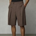 thumbnail image 2 of Uwinwear Men's Baggy Wide Leg Casual Shorts Pleated Dress Business Elastic Waist Summer Lightweight Shorts with Pockets, 2 of 6