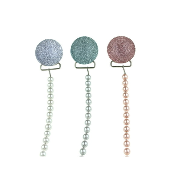 Sparkly Glitter Crystal with Swarovski Crystals & Matching Pearl Pacifier Clip