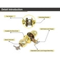thumbnail image 4 of Entry Door knob with Lock  One Key-Way Entrance Door Knob Entry with Key Handle   Ball (Entry with Key  Polished Brass), 4 of 7
