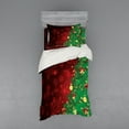 thumbnail image 2 of Ambesonne Christmas Bedding Set 4 Pcs, Jingle Bells Trees, Queen, Burgundy and Green, 2 of 3