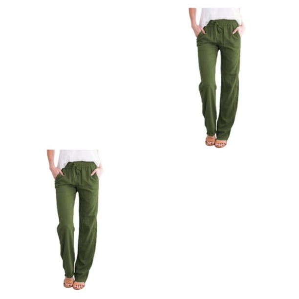 Sonducket Pantalones casuales de pierna ancha para mujer con bolsillos - Manténgase cómodo todo el día Pantalones largos de tela de algodón Type4 NO4