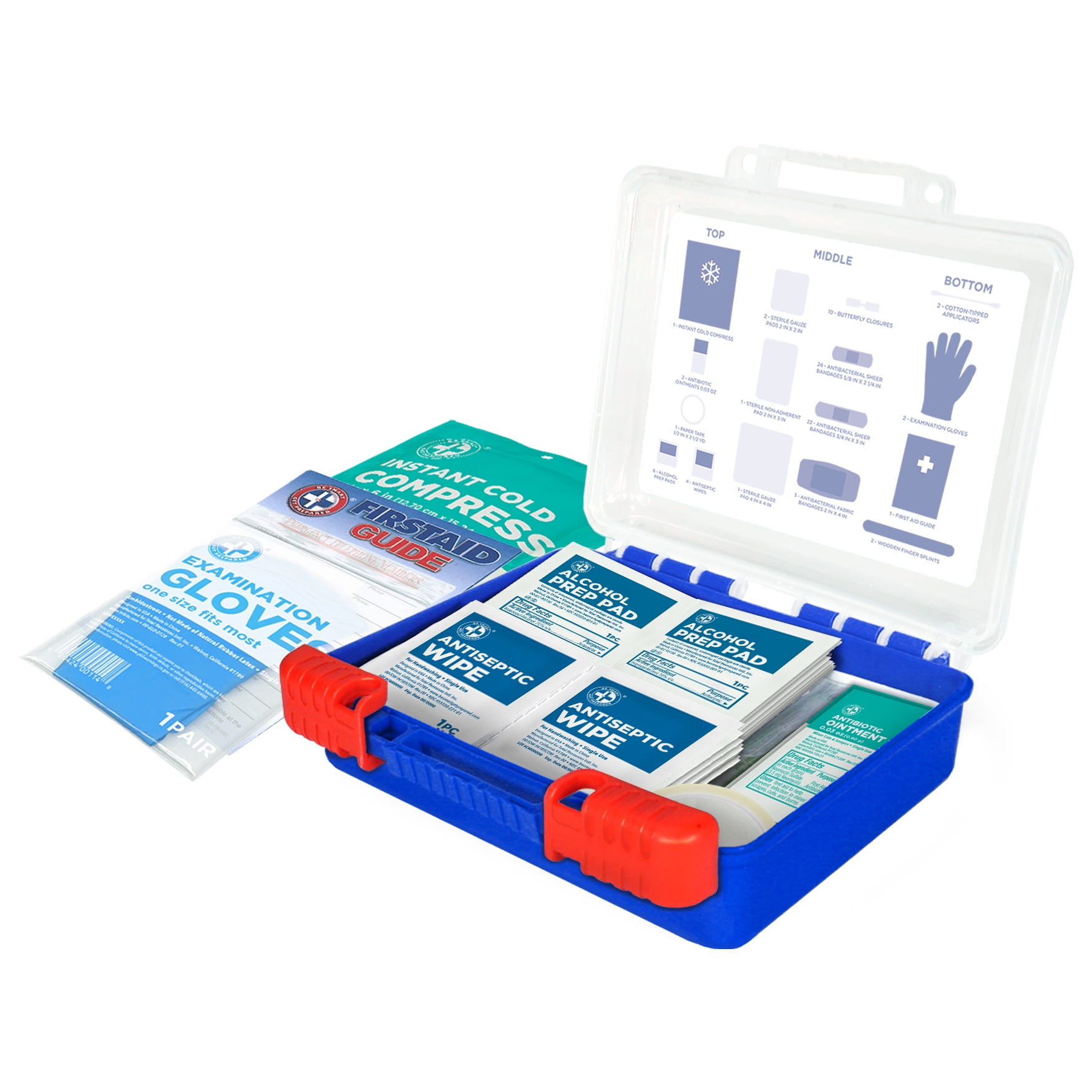 (6 pack) Equate On-the-Go First Aid Kit - Home, Travel, Office, Auto, School, 85 Pieces