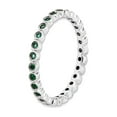 thumbnail image 3 of Created Green Emerald Eternity Ring 2/5 Carat (Ctw) in Sterling Silver for Women, 3 of 5