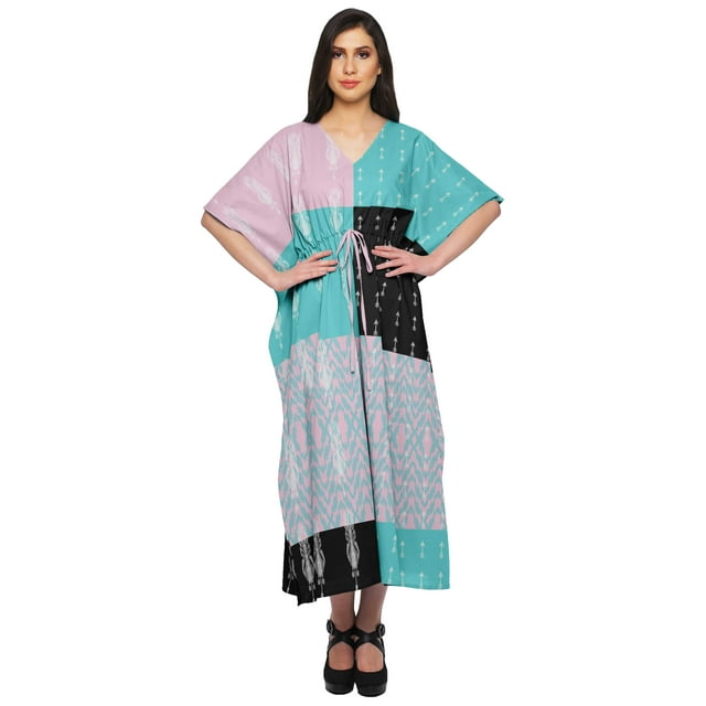 Moomaya Kaftan de Plage, Paréo de Bikini, Robe Longue Maxi Caftan pour Femmes