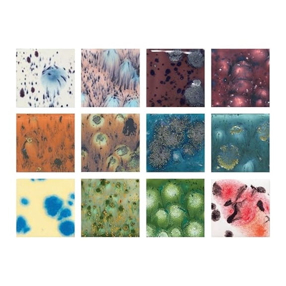 Crystal Magic Glazes for School and Arts and Use, Assorted Colors, 4 Ounce Jars, Set of 12