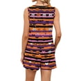 thumbnail image 6 of Women's Halloween 2 Piece Sets Pumpkin Bat Scoop Neck Funny Tank Tops and Skeleton Spiderweb Wide Leg Spooky Shorts, S, 6 of 6