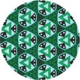 thumbnail image 1 of Ahgly Tapis Rond Lavable en Machine Intérieur Transitionnel Turquoise Vert, 6 Pieds Rond, 1 of 7