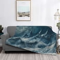 thumbnail image 2 of Naloa Mysterious Moonlit Mountains Flannel Fleece Throw Blanket for Bed Couch, Thick Blanket - All Seasons Suitable for Women, Men and Kids-80"x60", 2 of 6