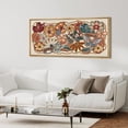 thumbnail image 3 of IDEA4WALL Extra Large Framed Canvas Print Wall Art Garden Floral & Butterfly Classic Art Vintage Wilderness Wildflowers Pattern Wall Decor Oversized Artwork Relax/Calm for Living Room - 60"x30", 3 of 5