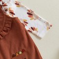 thumbnail image 6 of Cjfdfy Newborn Baby Girl Thanksgiving Outfit Turkey Print Long Sleeve Romper And Little Turkey Corduroy Overalls Pants Headband Set Infant Cute My First Thanksgiving Fall Winter Clothes 0-18M, 6 of 9