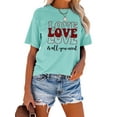 thumbnail image 3 of Anbech LOVE Printed T-Shirt for Women Casual Valentine's Day Graphic LOVE Is All You Need Junior Girls Short Sleeve Tee Tops with Crew Neck, 3 of 10