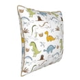 thumbnail image 2 of Haiem Dinosaur Print Velvet Soft Solid Decorative Square Throw Pillow Covers Set with Elegant Piping Christmas Cushion Case for Sofa Bedroom Car-20"x20", 2 of 8