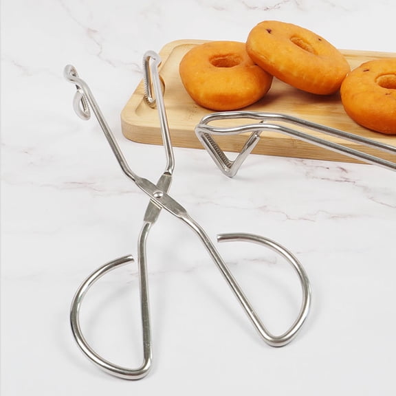 2 Pack Stainless Steel Food Tongs, Heavy Duty Scissor Kitchen Tongs for BBQ, Baking, Bread Clamp, Cooking, Dishwasher Safe, Silver