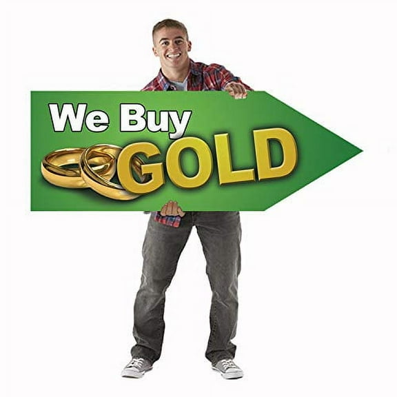 Giant Waver Sign Arrow for Street Waver, Sign Spinner and Business Advertising (We Buy Gold)