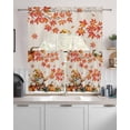 thumbnail image 2 of Thanksgiving Gnomes Kitchen Curtains Sets 36 Inch Length with Valance, Fall Orange Maple Pumpkins Country Swag Valances and Tiers Curtain Set Drapes Swag Curtains for Living Room, Bathroom, Bedroom, 2 of 6