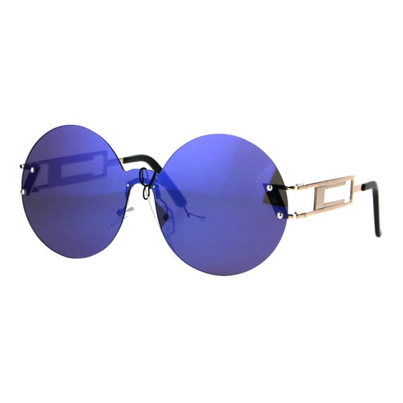 Color Mirror Round Shield Retro Circle Lens Hippie Sunglasses Blue