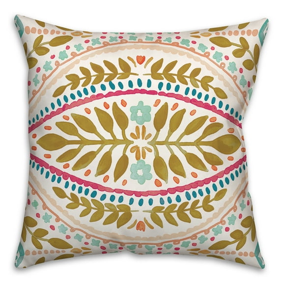 Creative Products Multi Colored Large Folk Pattern 20x20 Indoor / Outdoor Pillow