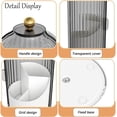 thumbnail image 6 of Sliding Lid Toothbrush Organizer,360° Rotating 3 Slots Bathroom Organizer Countertop,Concealed Vanity Makeup Brushes Holder,Gray, 6 of 8