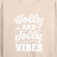 thumbnail image 3 of Instant Message - Holly And Jolly Vibes Christmas - Women's Lightweight French Terry Long Sleeve Shirt, 3 of 6