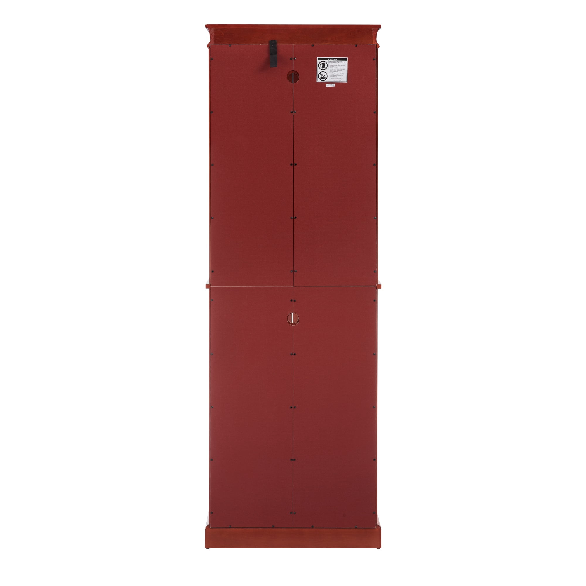 Miniyam Wood Curio Display Cabinet with Light, Glass Door for Living Room, Cherry