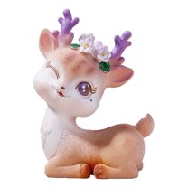UYUH Handmade Resin Deer Figurine with Glitter Accents Car Dashboard Decor for Animal Lovers, Cute Birthday Gifts for Girls & Christmas Ornament for Home Accent