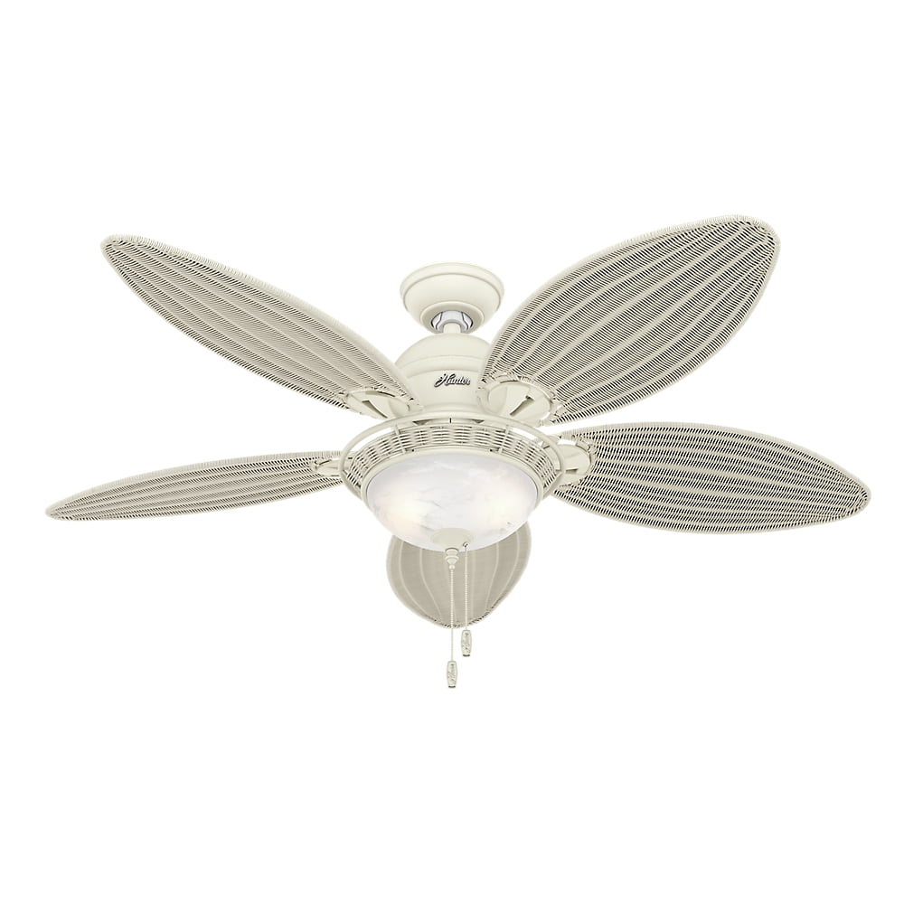 Hunter 54" Caribbean Breeze Textured White Ceiling Fan with Light