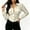 Beige, variant on Women's Casual Fitted Cotton Blend Shirt, Long Sleeve Button Down Blouse with Chest Flap Pockets