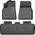 thumbnail image 1 of 2021-2024 Tesla Model Y Floor Mats, 3 PCS Front & 2nd Row Liners, All Weather Custom Fit TPE Vehicle Floor Liners, Waterproof Heavy Duty Car Mats, 1 of 1