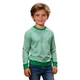 thumbnail image 2 of WOYY Boys Striped Sweatshirt Casual Crew Neck Pullover Unisex Kids Soft Top, Sizes 3-14, 2 of 5