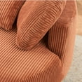 thumbnail image 6 of Small sofa with Ottoman,Corduroy Upholstered Accent Chair with Half Moon Storage Ottoman for Living Room,Bedroom,Orange, 6 of 7