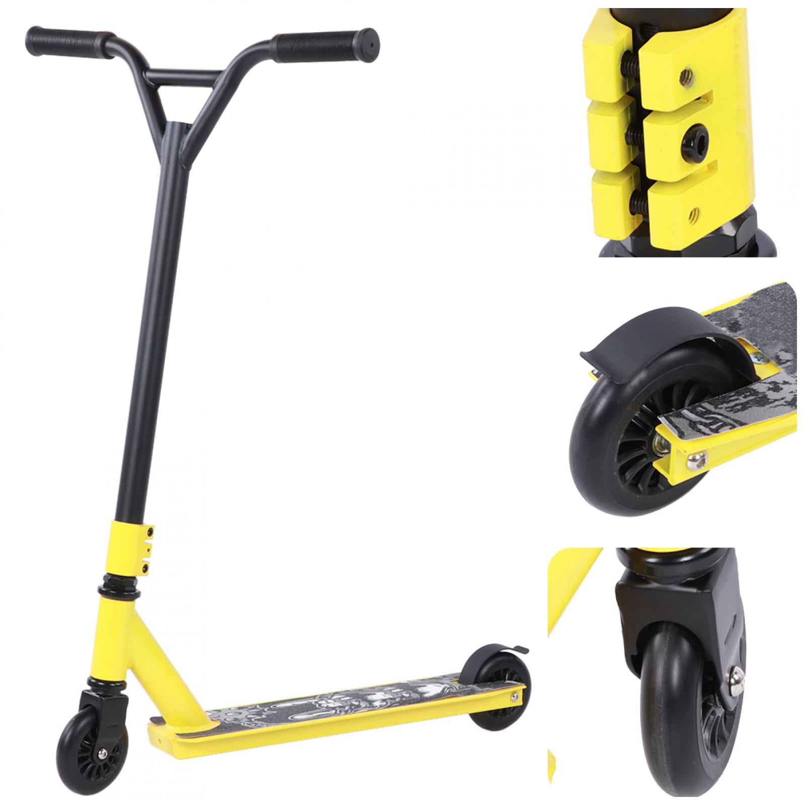 Rdeghly Yellow Portable Professional Scooter Adult Stunt 2 PU Wheels Sliding Pedal Equipment Scooter Portable Scooter Walmart